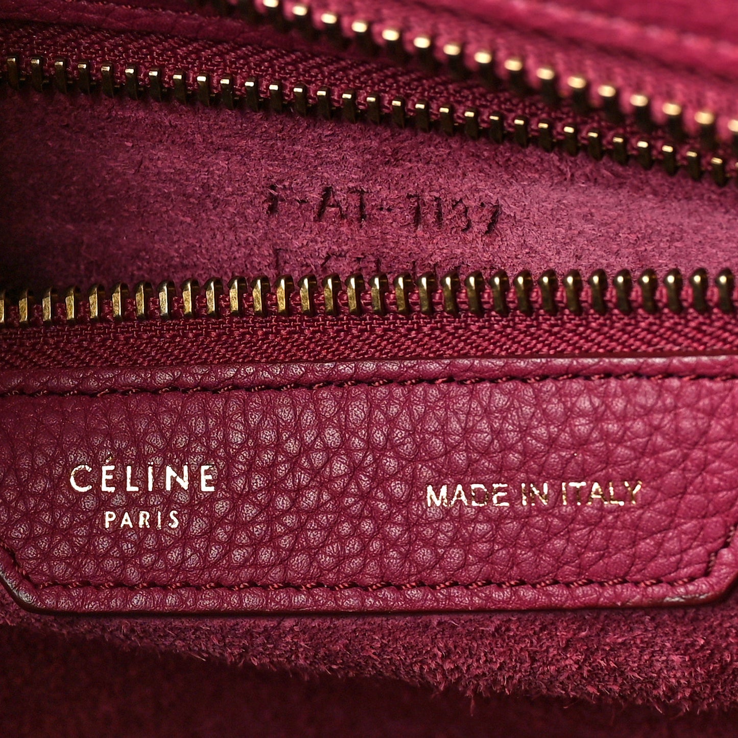 Drummed Calfskin Micro Luggage Plum