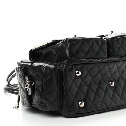 Chanel Calfskin Quilted Large Cambon Multipocket Reporter Black White 8 of 13