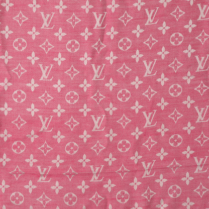 Louis Vuitton Silk Wool Monogram Denim Shawl Pivoine 1 of 5