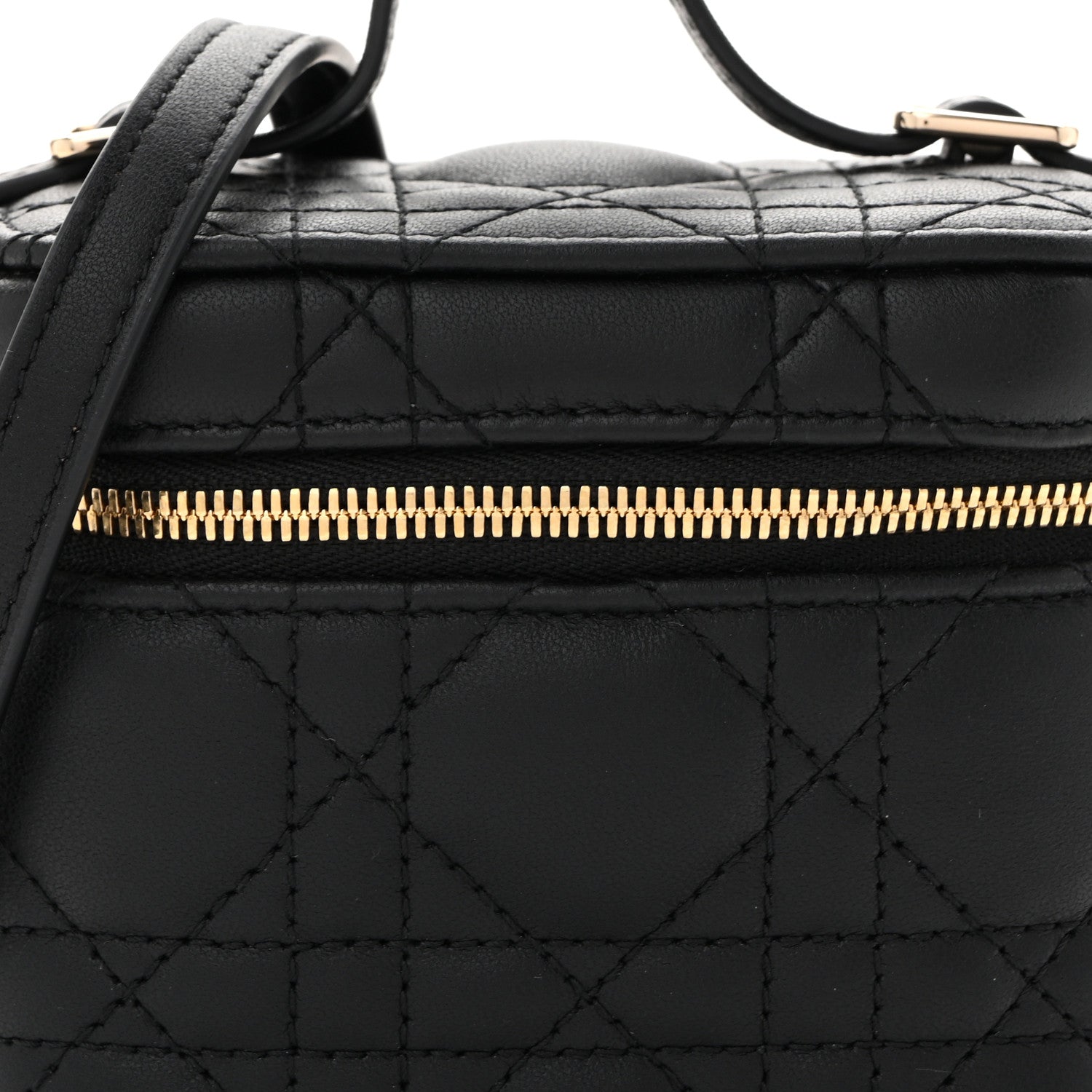 Christian Dior Lambskin Cannage Micro Lady Dior Vanity Case Black 8 of 13