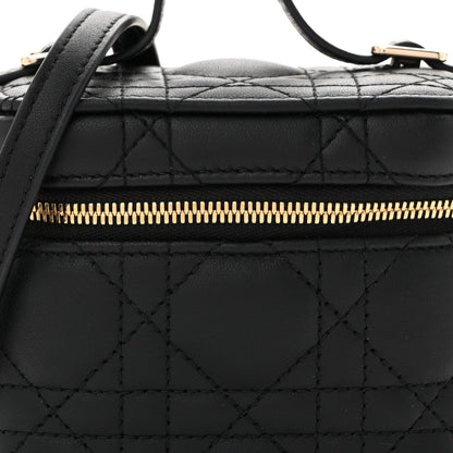 Christian Dior Lambskin Cannage Micro Lady Dior Vanity Case Black 8 of 13