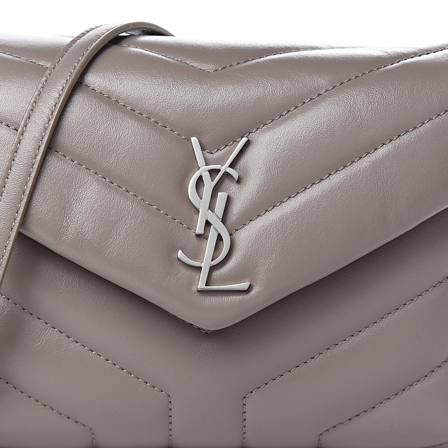 Calfskin Y Quilted Monogram Toy Loulou Satchel Dusty Grey