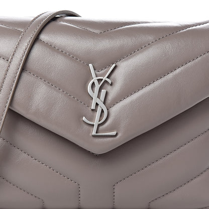 Saint Laurent Calfskin Y Quilted Monogram Toy Loulou Satchel Dusty Grey 10 of 10