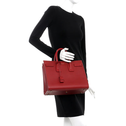 Saint Laurent Calfskin Small Sac De Jour Oxblood 3 of 10