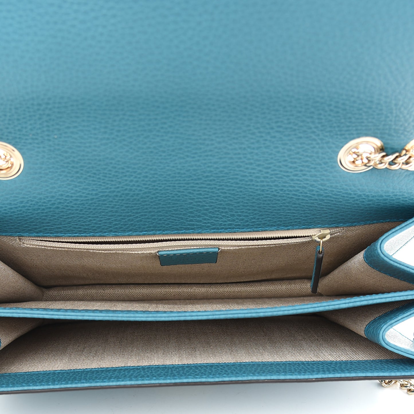 Dollar Calfskin Interlocking G Shoulder Bag Deep Cobalt