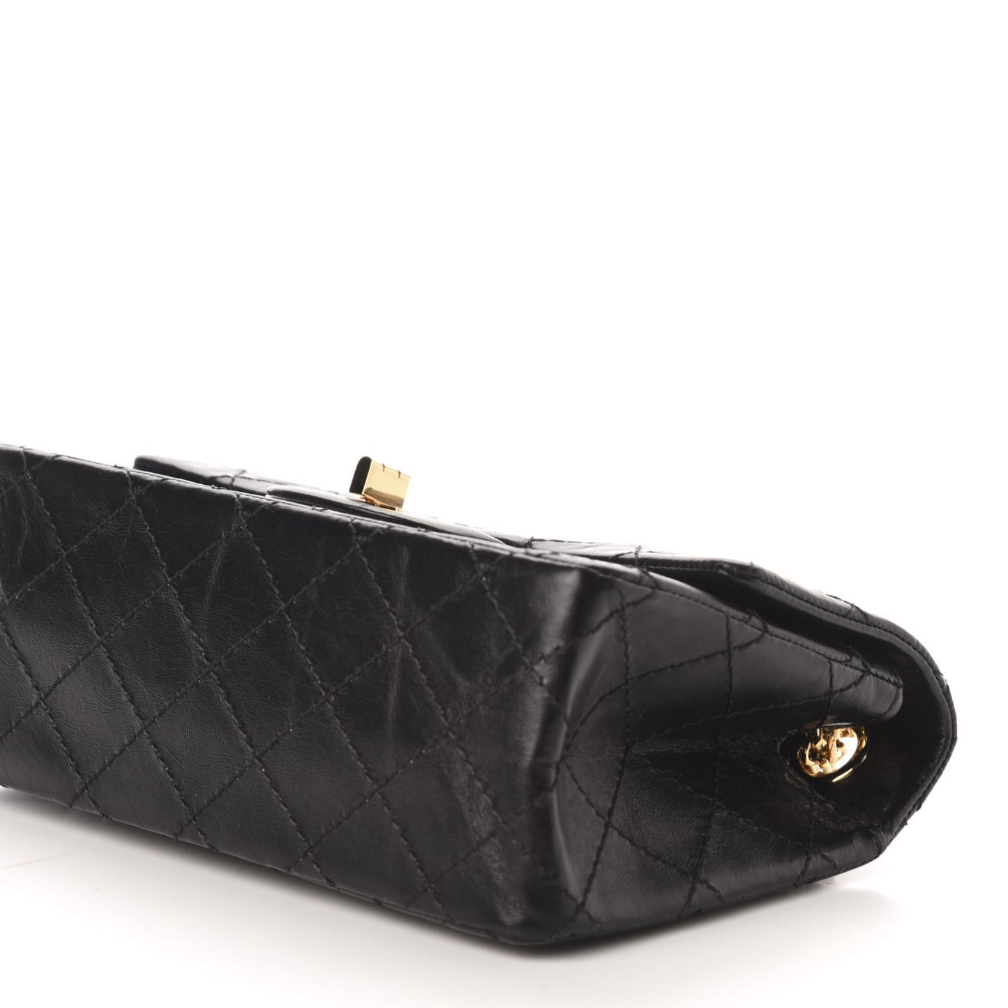 Aged Calfskin Quilted 2.55 Reissue Mini Flap Black