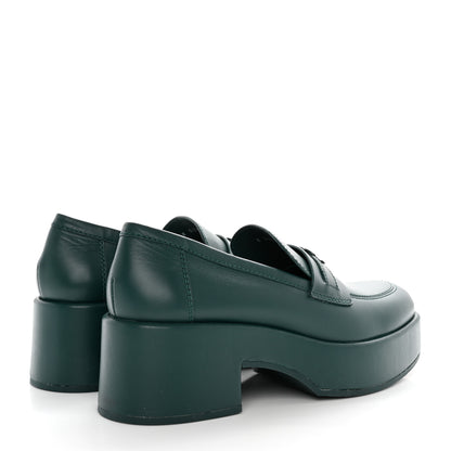 Chanel Calfskin CC Platform Loafers 39 Green 4 of 13