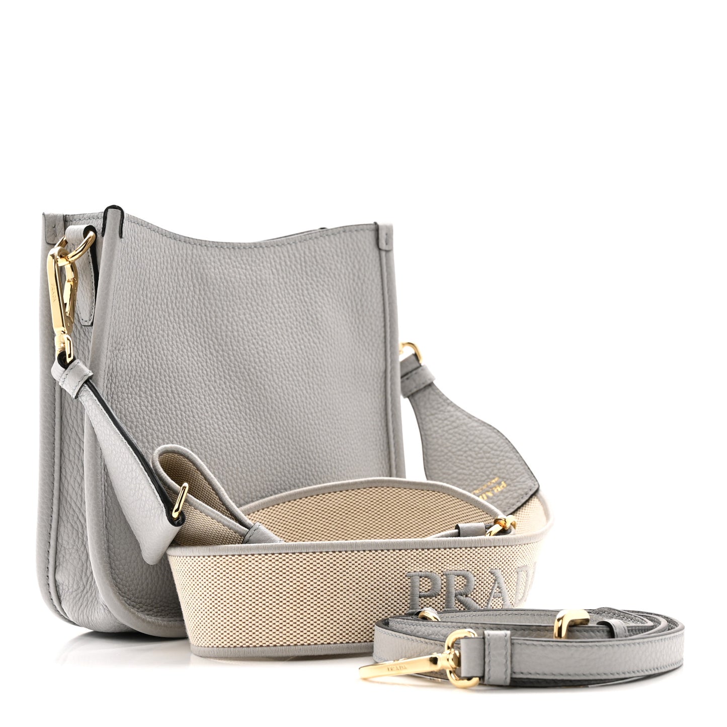 Vitello Daino Soft Mini Hobo Messenger Bag Granite Gray