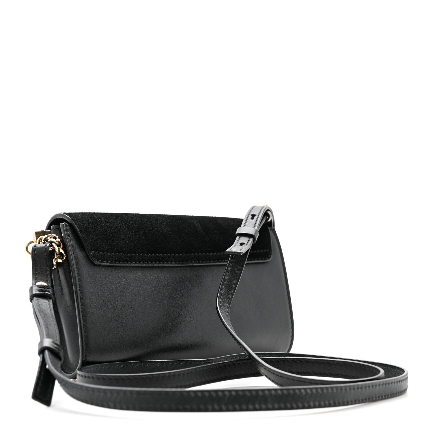 Chloe Suede Calfskin Mini Faye Shoulder Bag Black 3 of 11