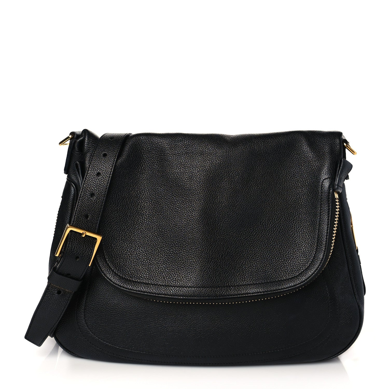 Tom Ford Grained Calfskin Large Jennifer Crossbody Bag Black 1 of 10