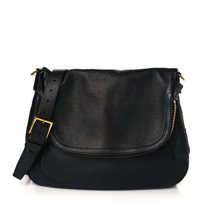 Tom Ford Grained Calfskin Large Jennifer Crossbody Bag Black 1 of 10
