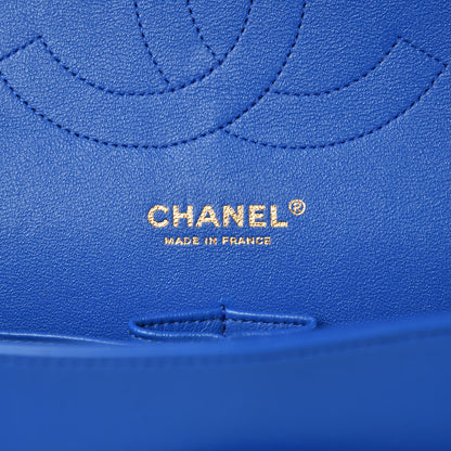 Chanel Lambskin Quilted Jumbo Double Flap Blue 6 of 9