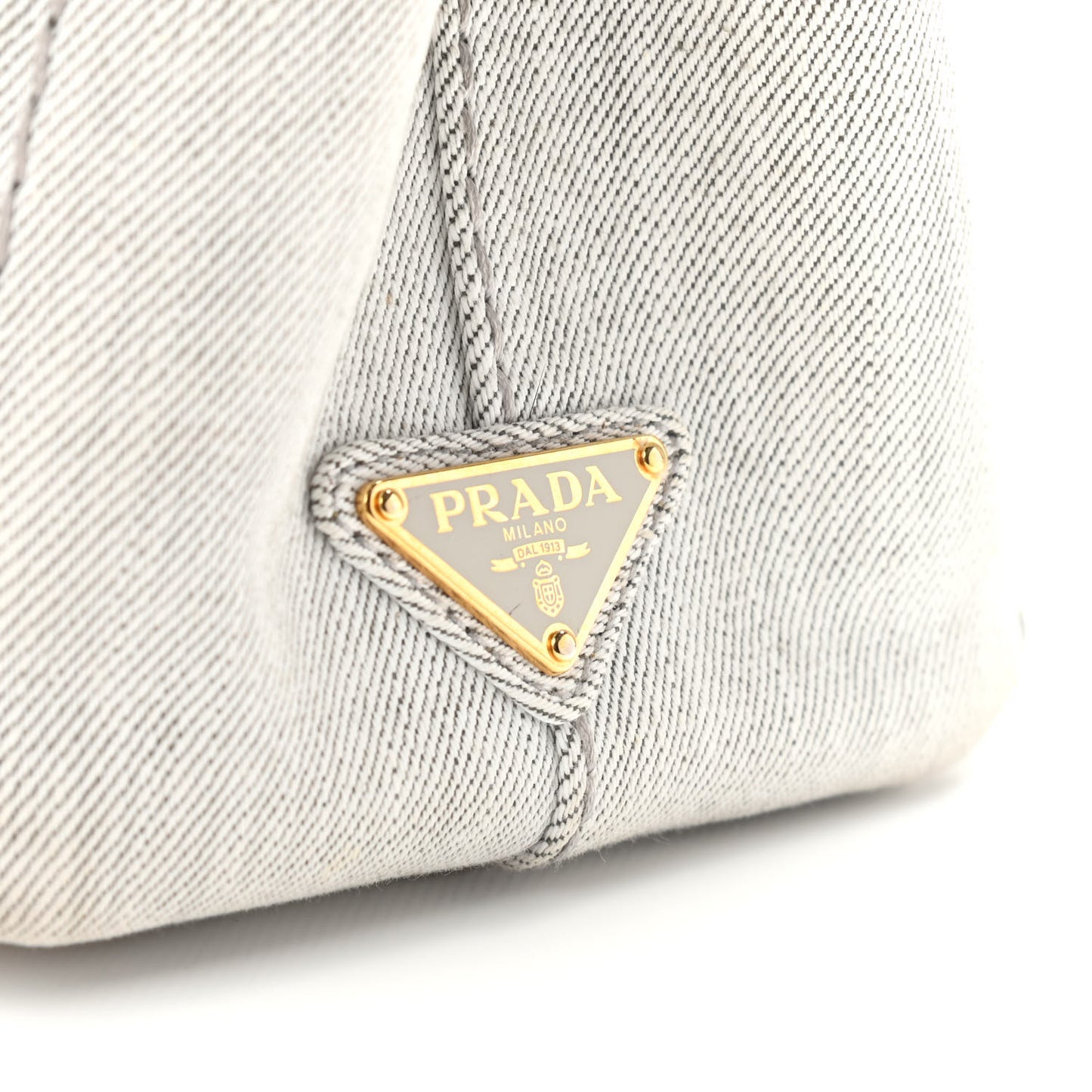 Denim Small Logo Tote Bianco