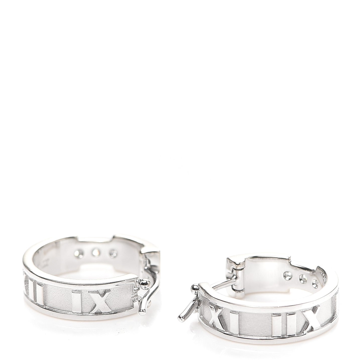 18K White Gold Diamond Atlas Hoop Earrings