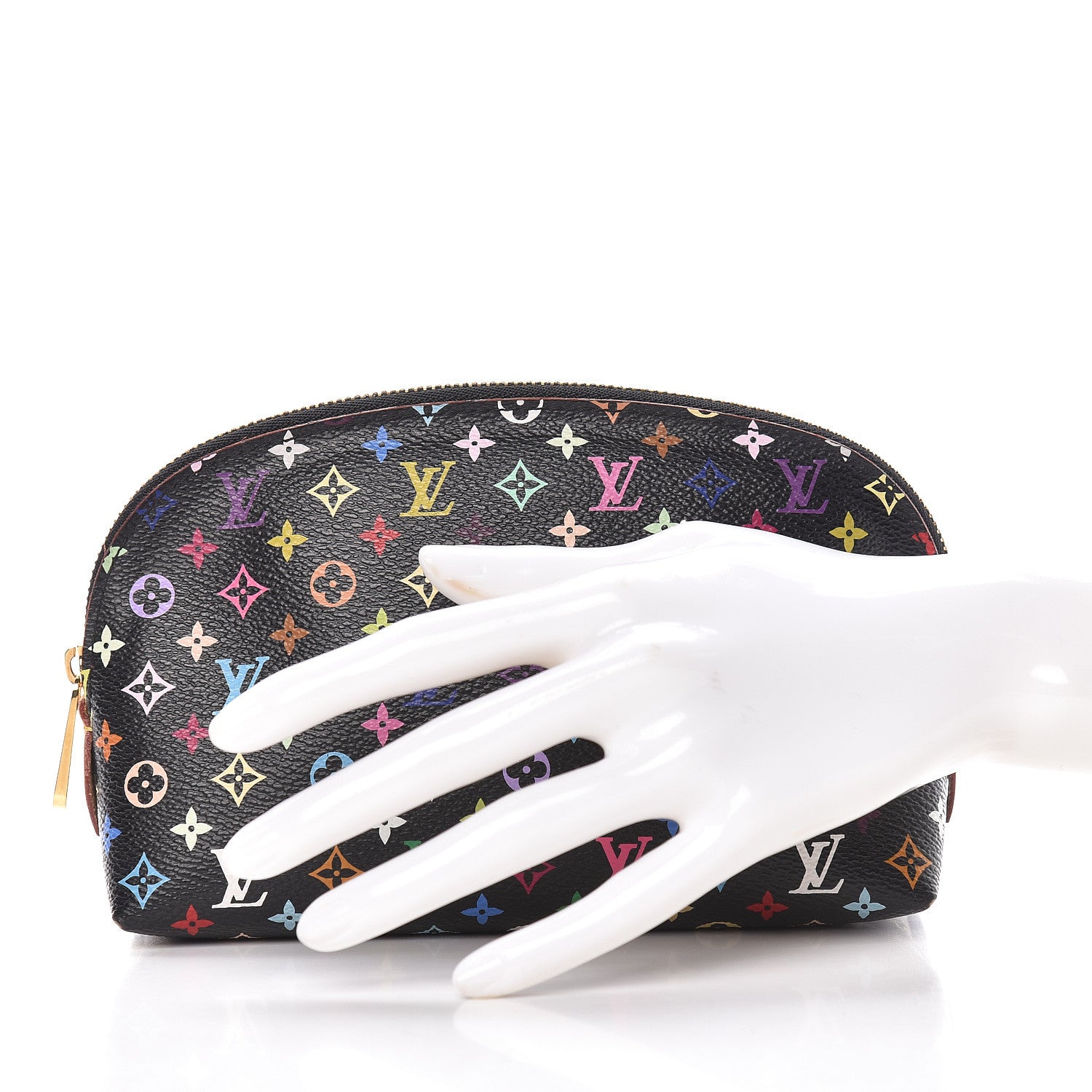 Louis Vuitton Monogram Multicolor Cosmetic Pouch Black Grenade 2 of 9