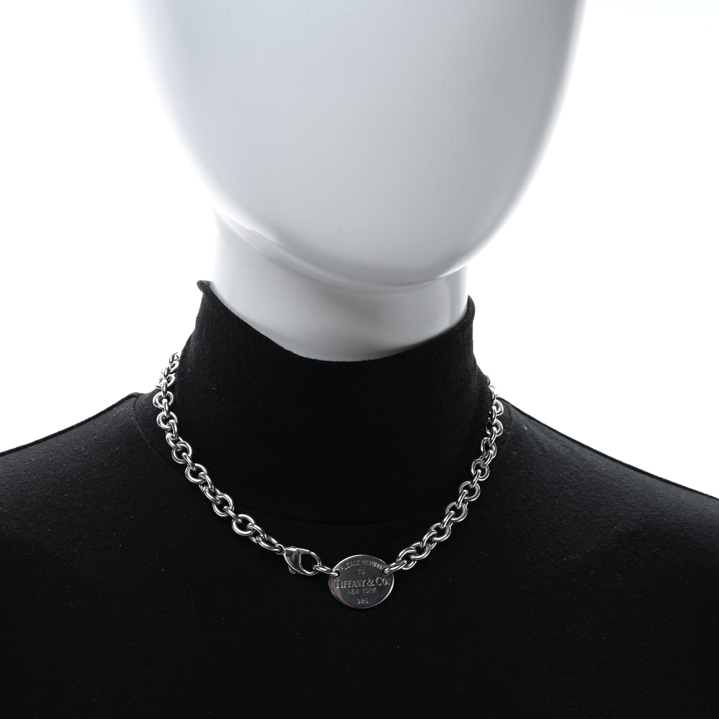 Sterling Silver Return to Tiffany Oval Tag Choker Necklace