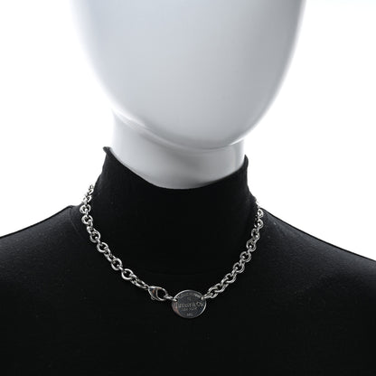 Tiffany Sterling Silver Return to Tiffany Oval Tag Choker Necklace 2 of 4