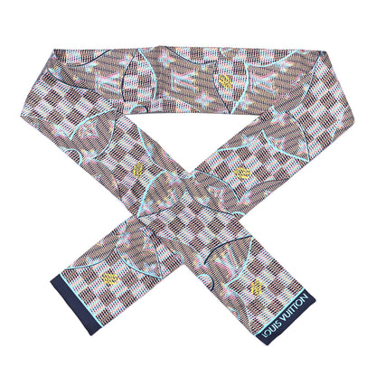 Louis Vuitton Silk Monogram Damier Pop Print Bandeau Blue 1 of 3