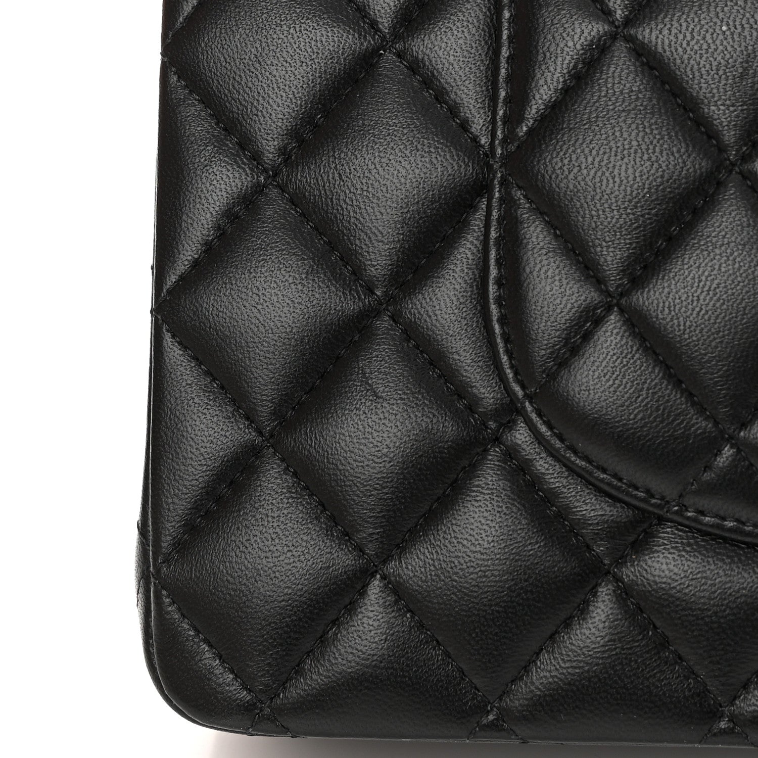 Chanel Lambskin Quilted Medium Double Flap Black 13 of 14