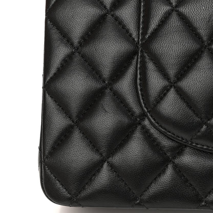 Chanel Lambskin Quilted Medium Double Flap Black 13 of 14
