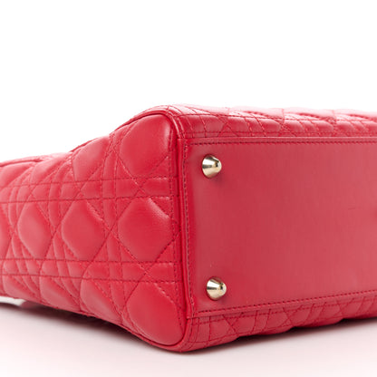 Christian Dior Lambskin Cannage Large Lady Dior Red 9 of 10