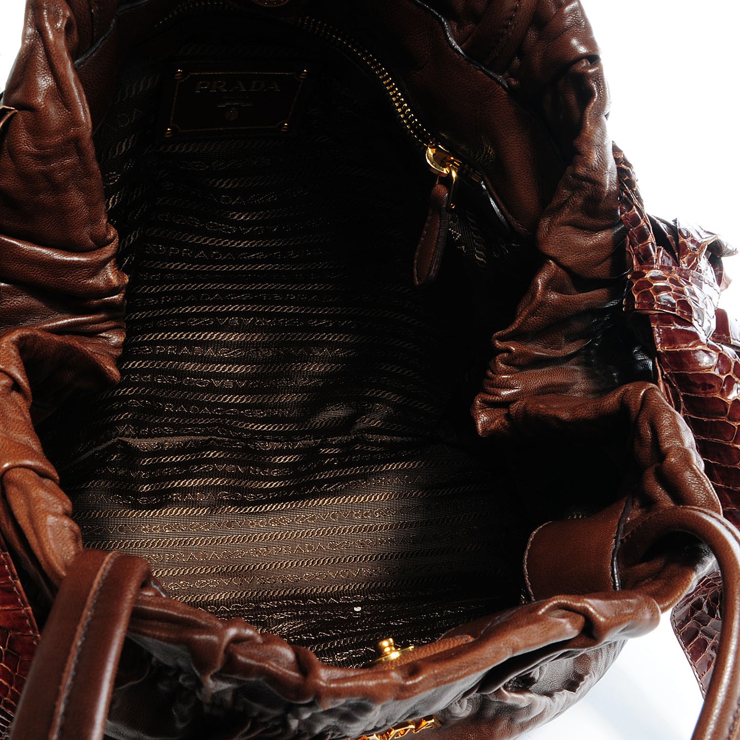 Nappa Antique Python Bow Bag Bruciato