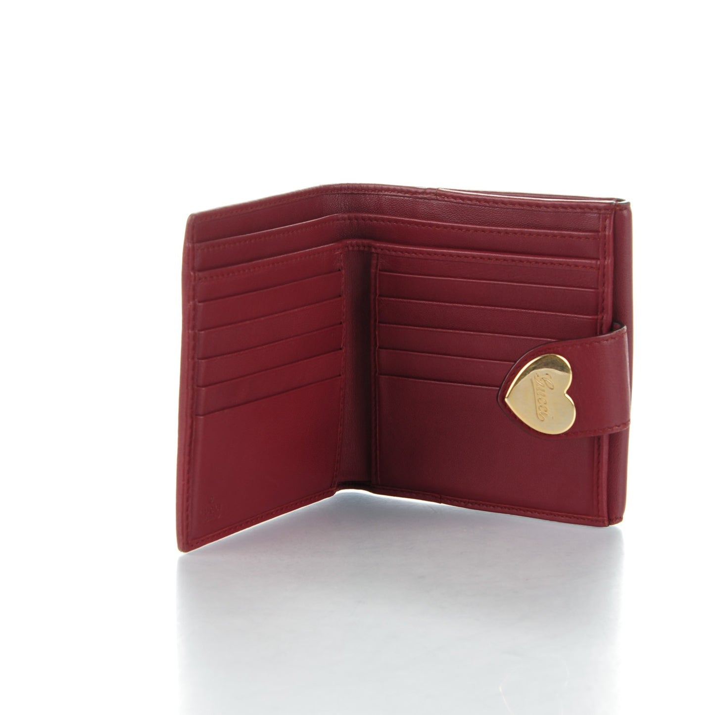 Monogram Heart French Wallet Red