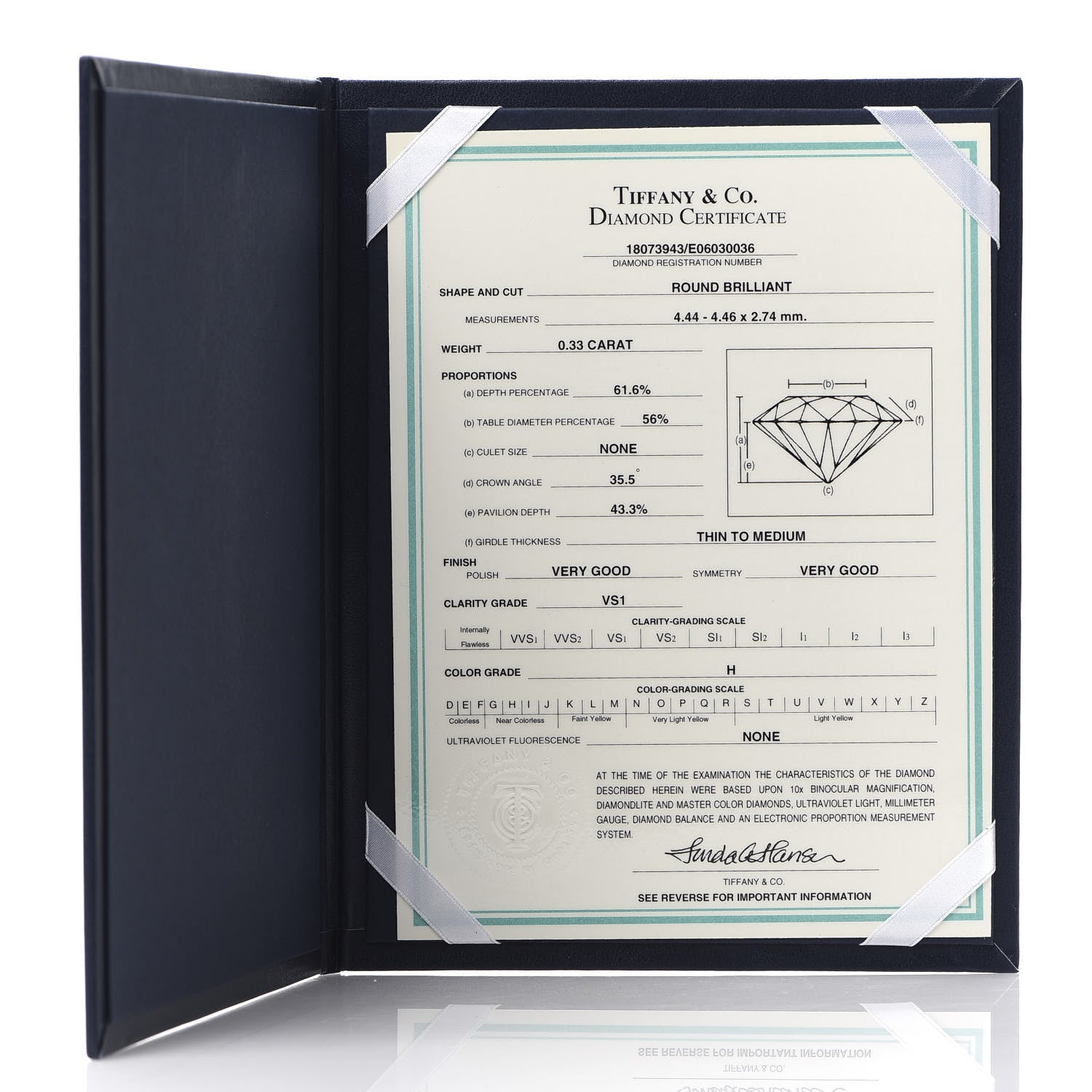 Tiffany Platinum Diamond .33ct Solitaire Engagement Ring 48 4.5 7 of 7