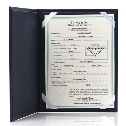 Tiffany Platinum Diamond .33ct Solitaire Engagement Ring 48 4.5 7 of 7