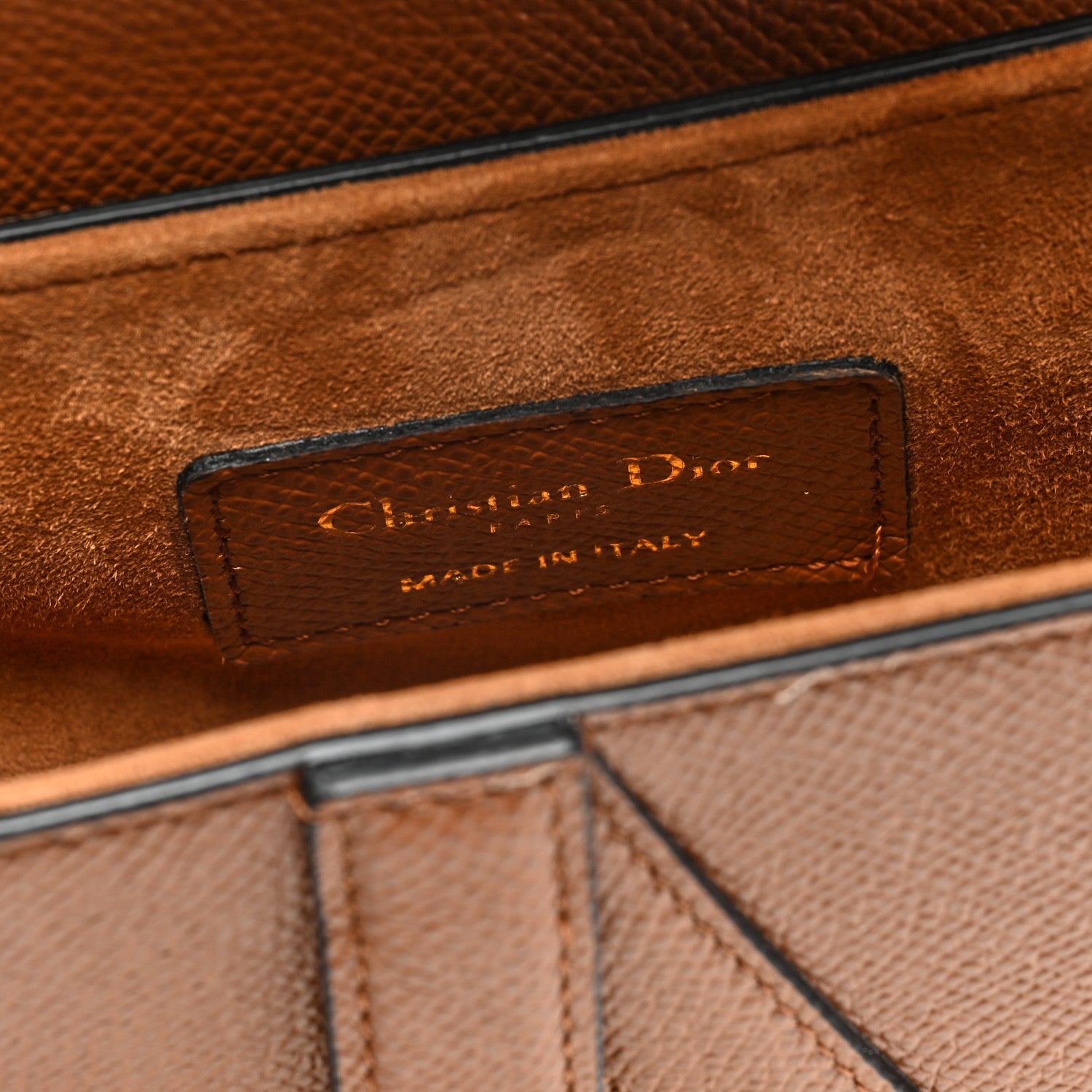 Christian Dior Grained Calfskin Mini Saddle Bag With Strap Camello 6 of 10