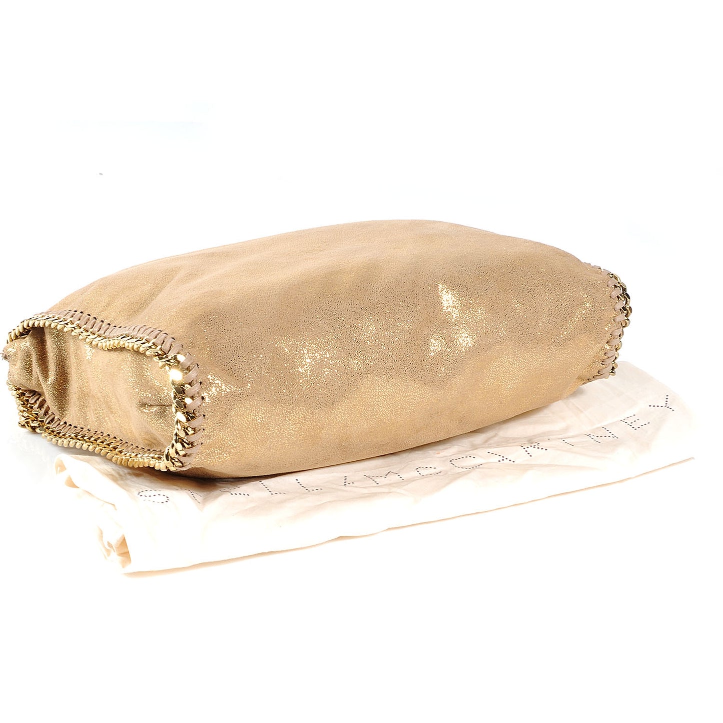 Faux Leather Shaggy Deer Falabella Small Gold
