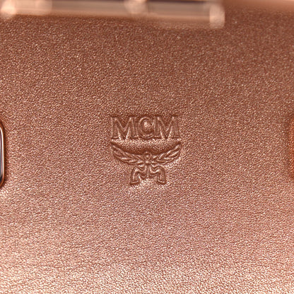 MCM Metallic Visetos Mini Soft Berlin Crossbody Champagne 6 of 12