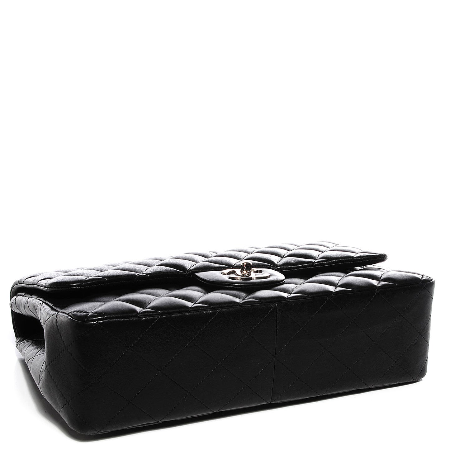 Lambskin Quilted Jumbo Single Flap Black