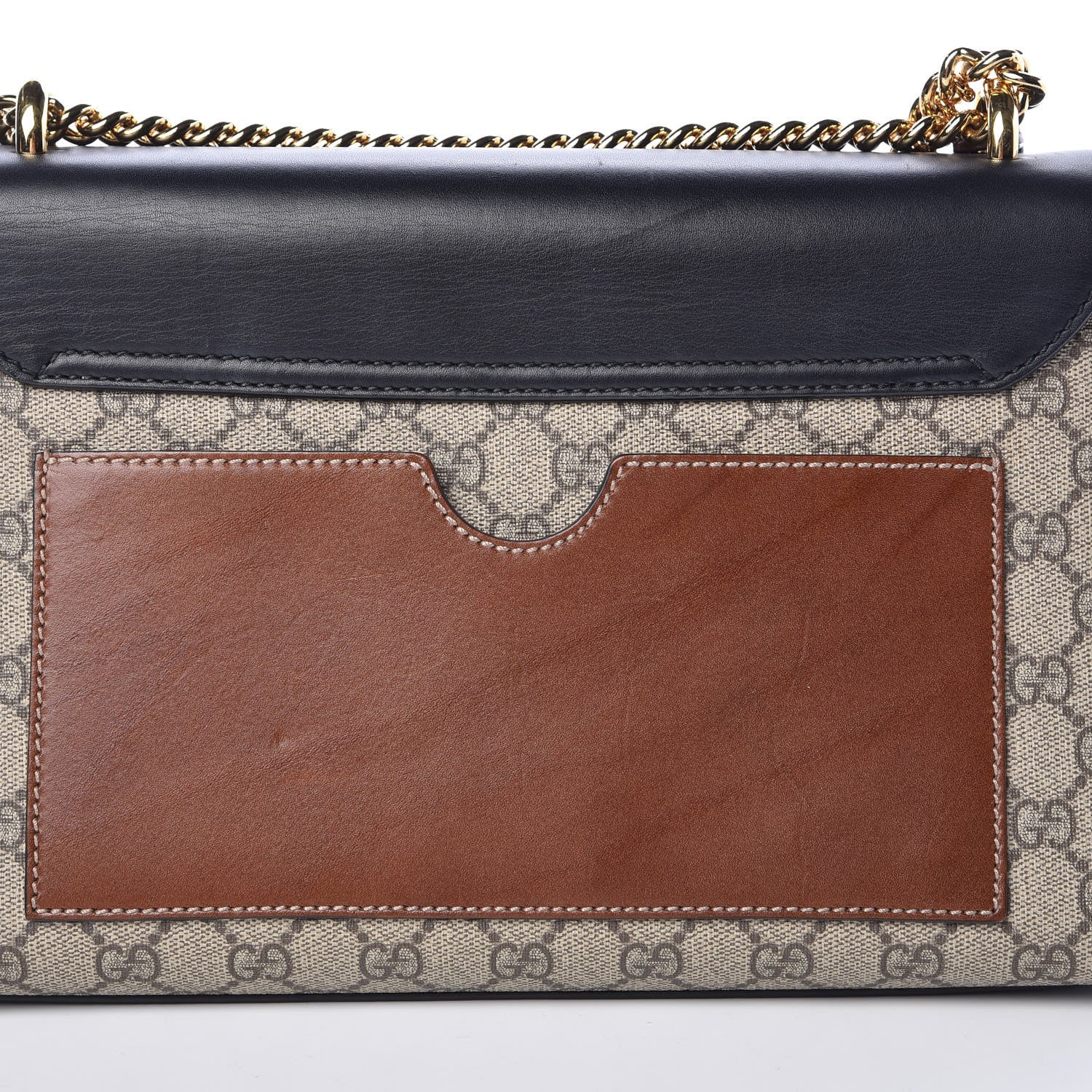 Gucci GG Supreme Monogram Calfskin Medium Padlock Shoulder Bag Beige Black Cuir 17 of 20