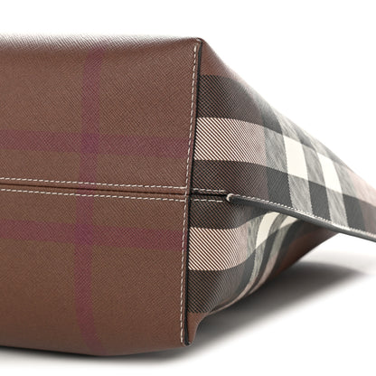 Burberry E-Canvas Check Medium Soft TB Tote Dark Birch Brown 10 of 11