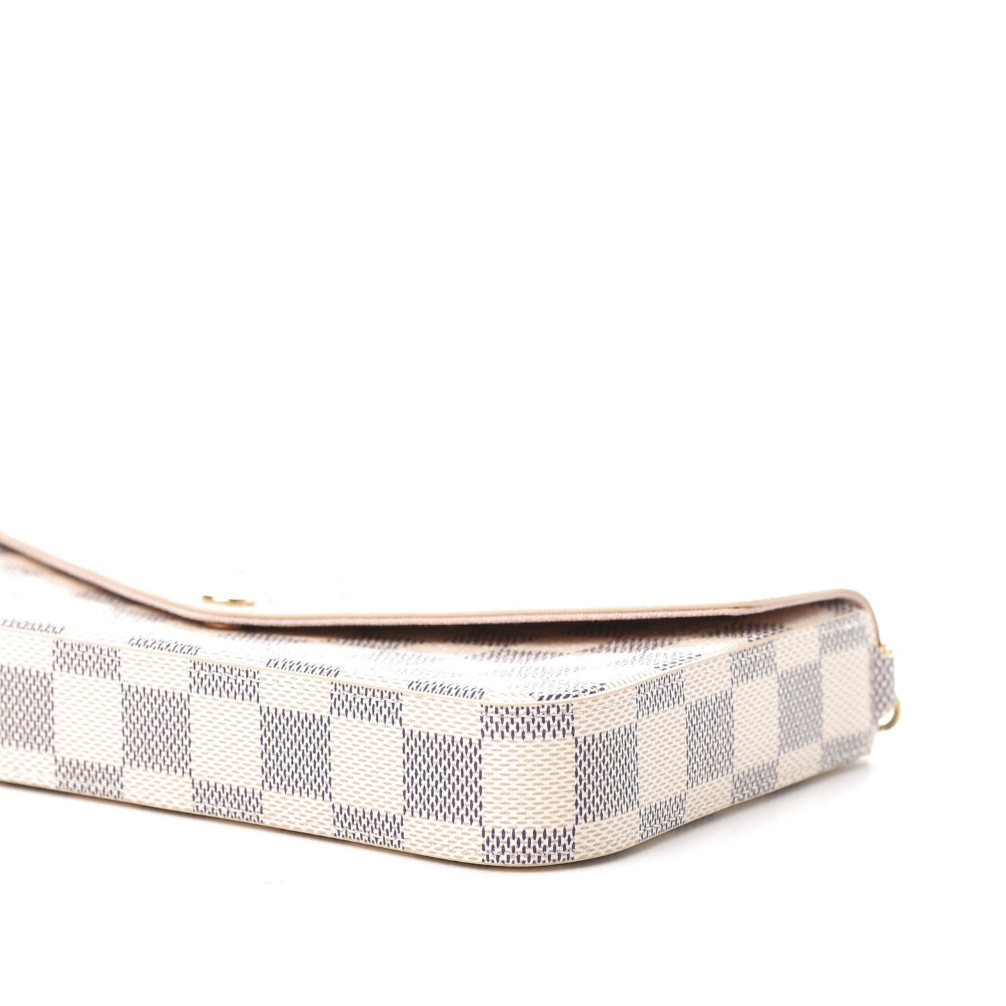 Damier Azur Pochette Felicie Chain Wallet Rose Ballerine