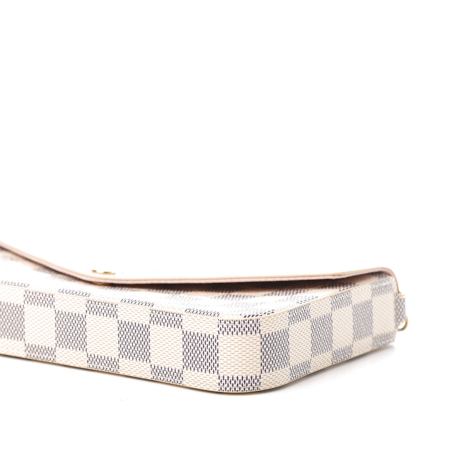 Louis Vuitton Damier Azur Pochette Felicie Chain Wallet Rose Ballerine 9 of 10