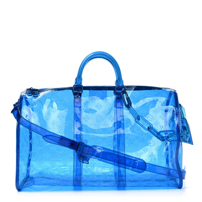 Louis Vuitton PVC Monogram Keepall Bandouliere 50 Blue 1 of 9