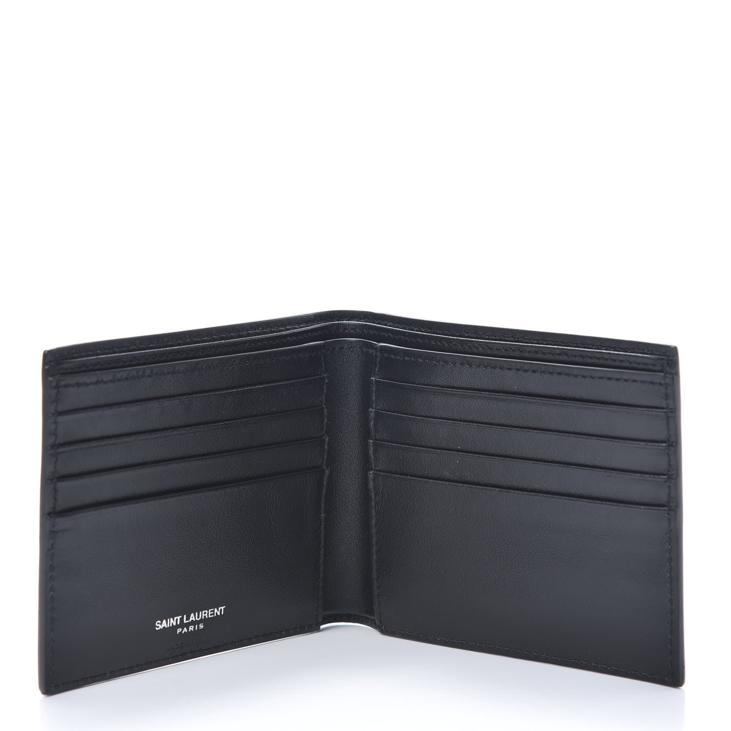 Saint Laurent Calfskin Smoking Forever Patch Bifold Wallet Black 5 of 7