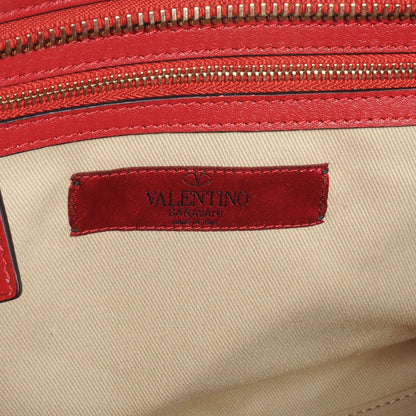 Valentino Garavani Vitello Rockstud Double Handle Tote Rosso Valentino 6 of 7