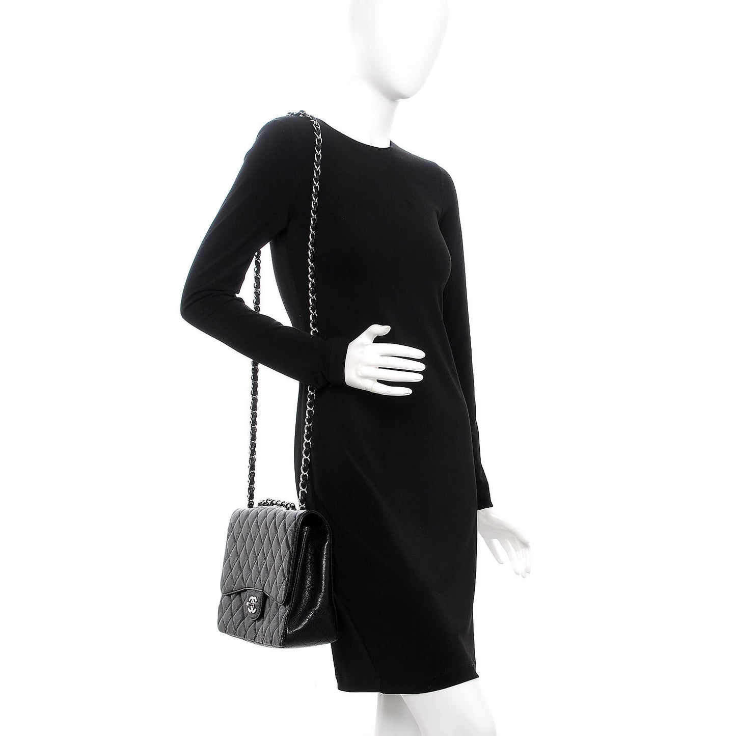 Caviar Quilted Jumbo Single Flap Black