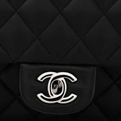 Chanel Lambskin Quilted Medium Double Flap Black 14 of 15