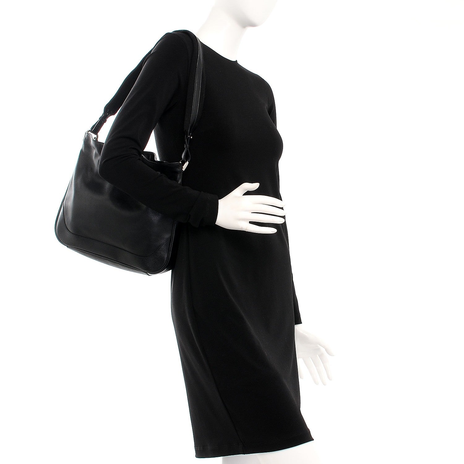 Gucci Calfskin Bamboo Top Handle Bag Black 2 of 9