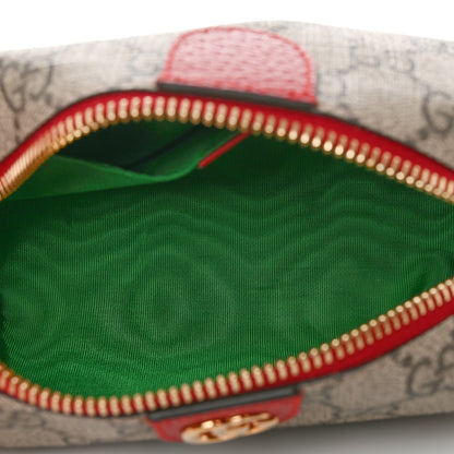 Gucci Soft GG Supreme Monogram Calfskin Small Ophidia Cosmetic Case Beige Ebony Hibiscus Red 5 of 7