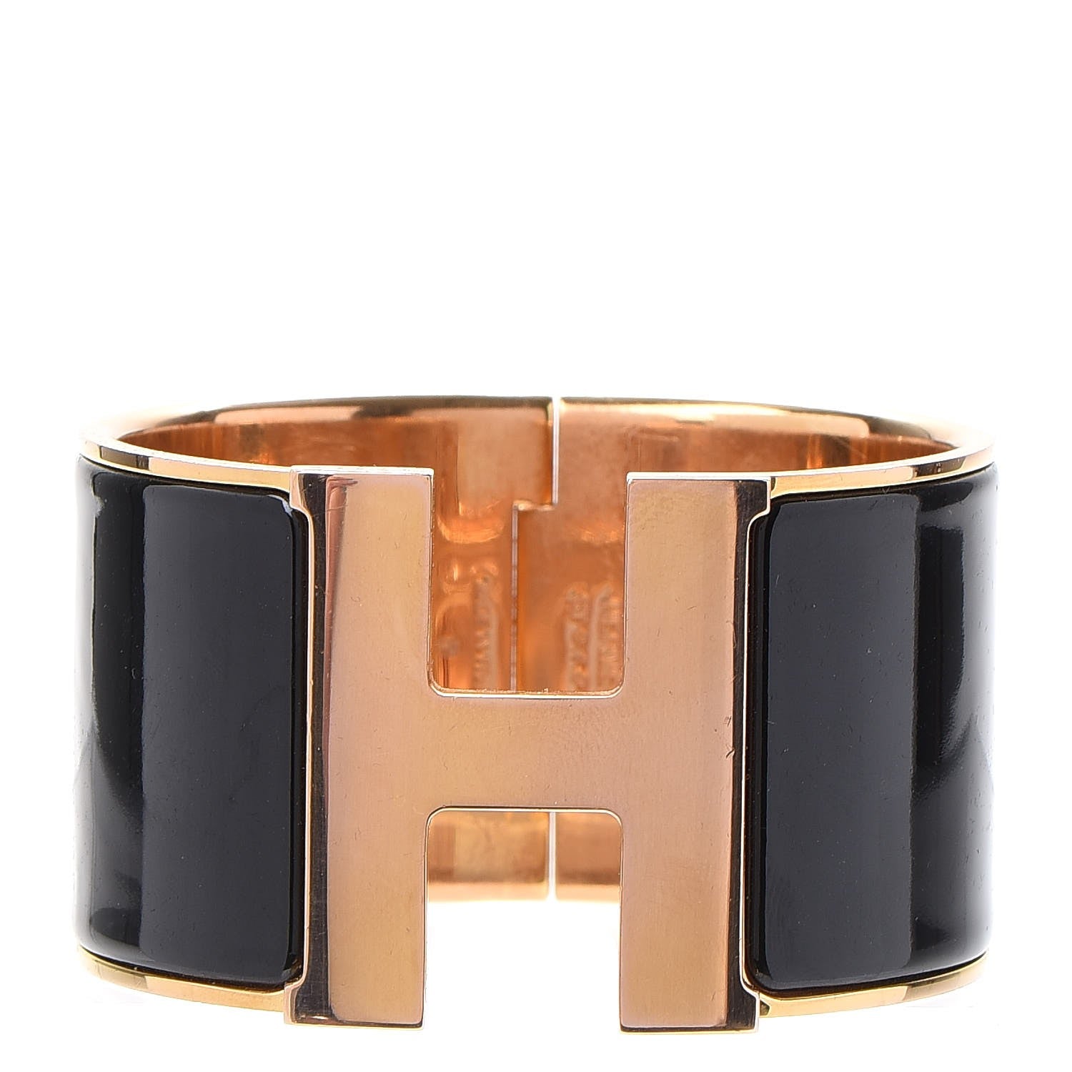 Hermes Enamel Extra Wide Clic Clac H Bracelet PM Black 1 of 5