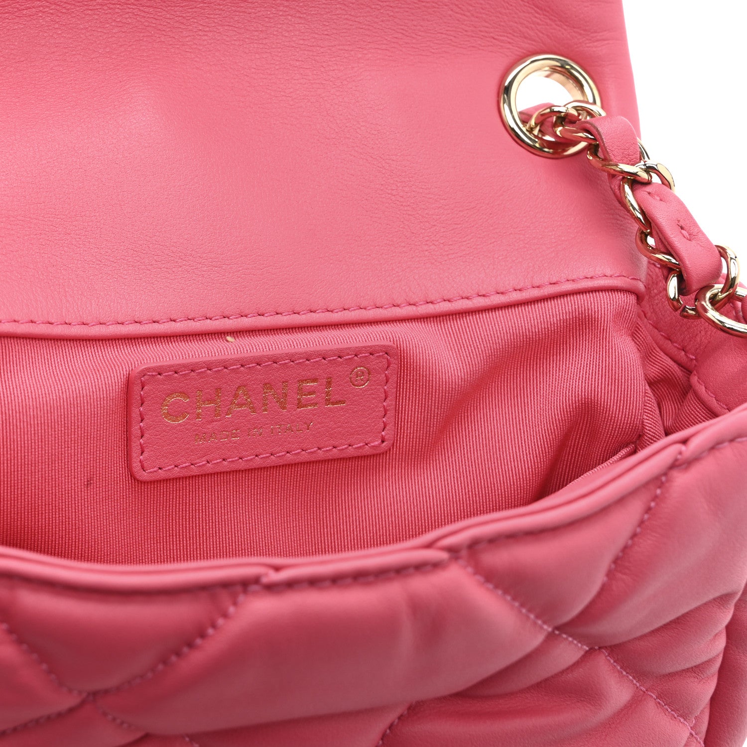 Chanel Calfskin Quilted Mini Square Bubbly Flap Pink 6 of 11