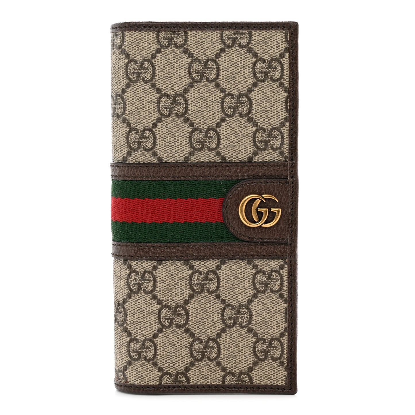 GG Supreme Monogram Web Mens Ophidia Long Wallet Beige New Acero