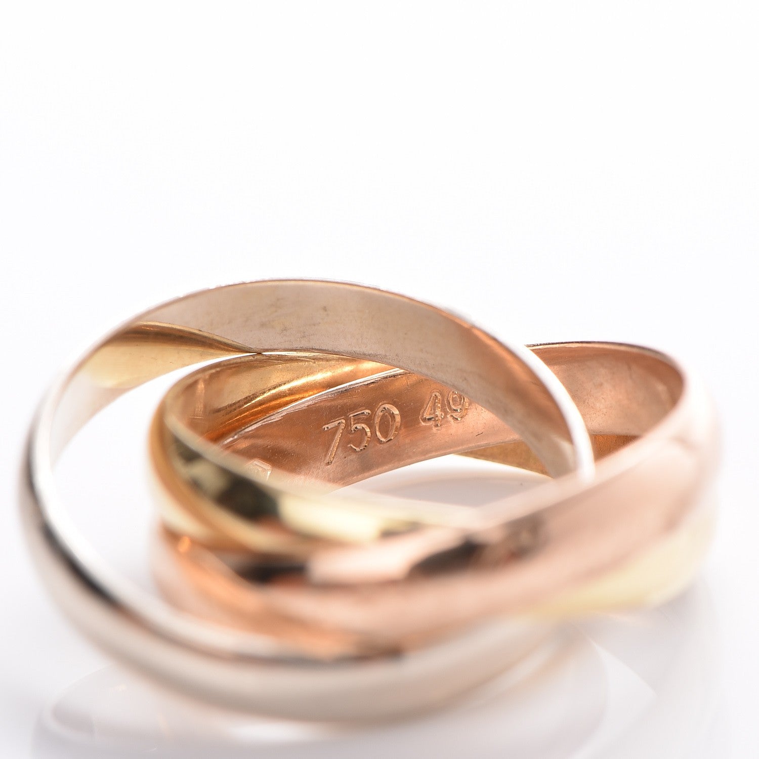 Cartier 18K Pink Yellow White Gold Les Must De Trinity Ring 49 4.75 6 of 8