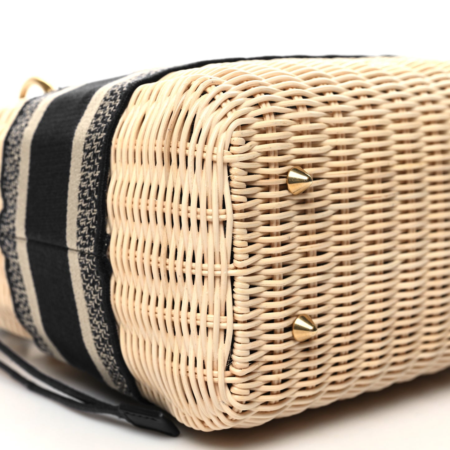 Wicker Oblique Medium Lady Dior Bag Blue