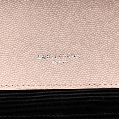 Saint Laurent Grain De Poudre Textured Mixed Matelasse Large Triquilt Monogram Satchel Rose 7 of 17